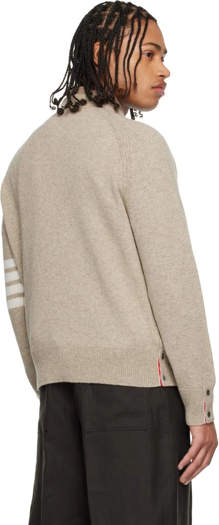 Thom Browne Beige Shetland Wool 4-Bar Relaxed Fit Sweater 3