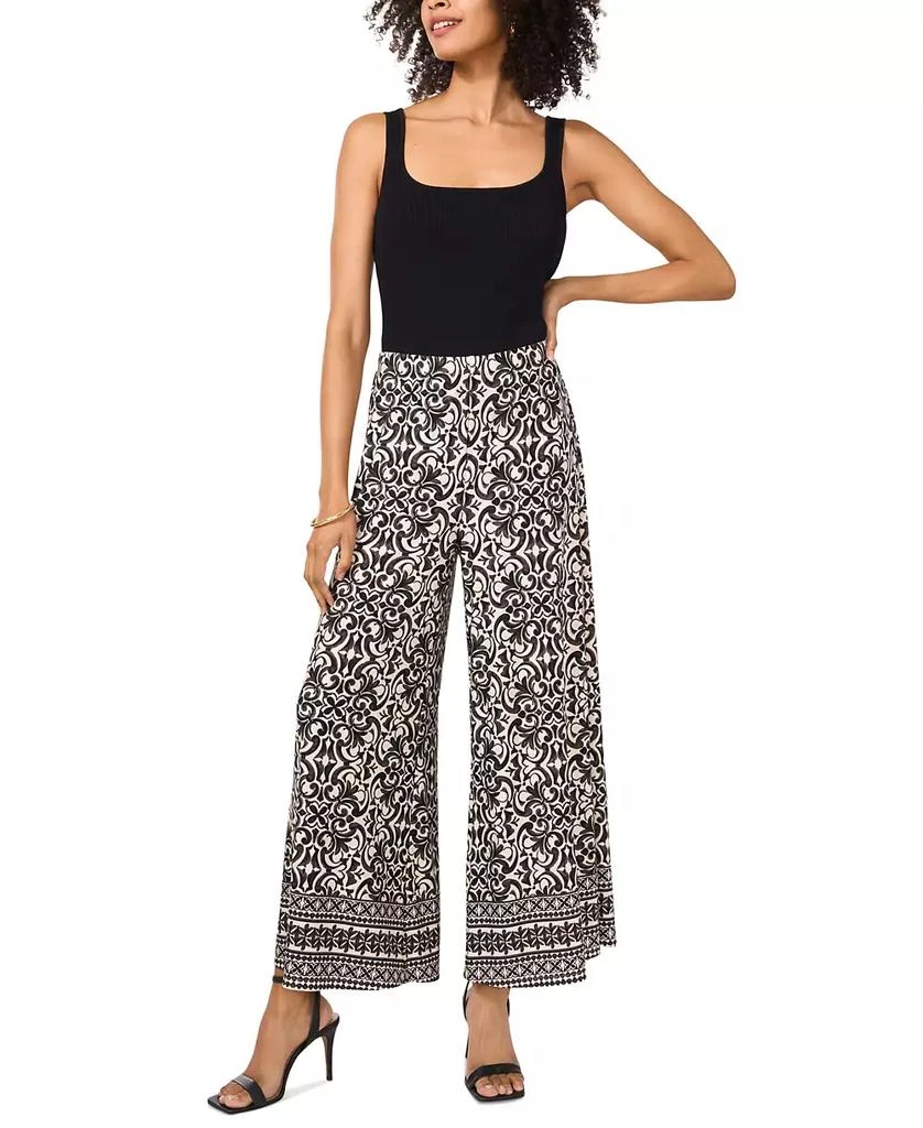 Vince Camuto Women's Printed Wide-Leg Pull-On Pants 3