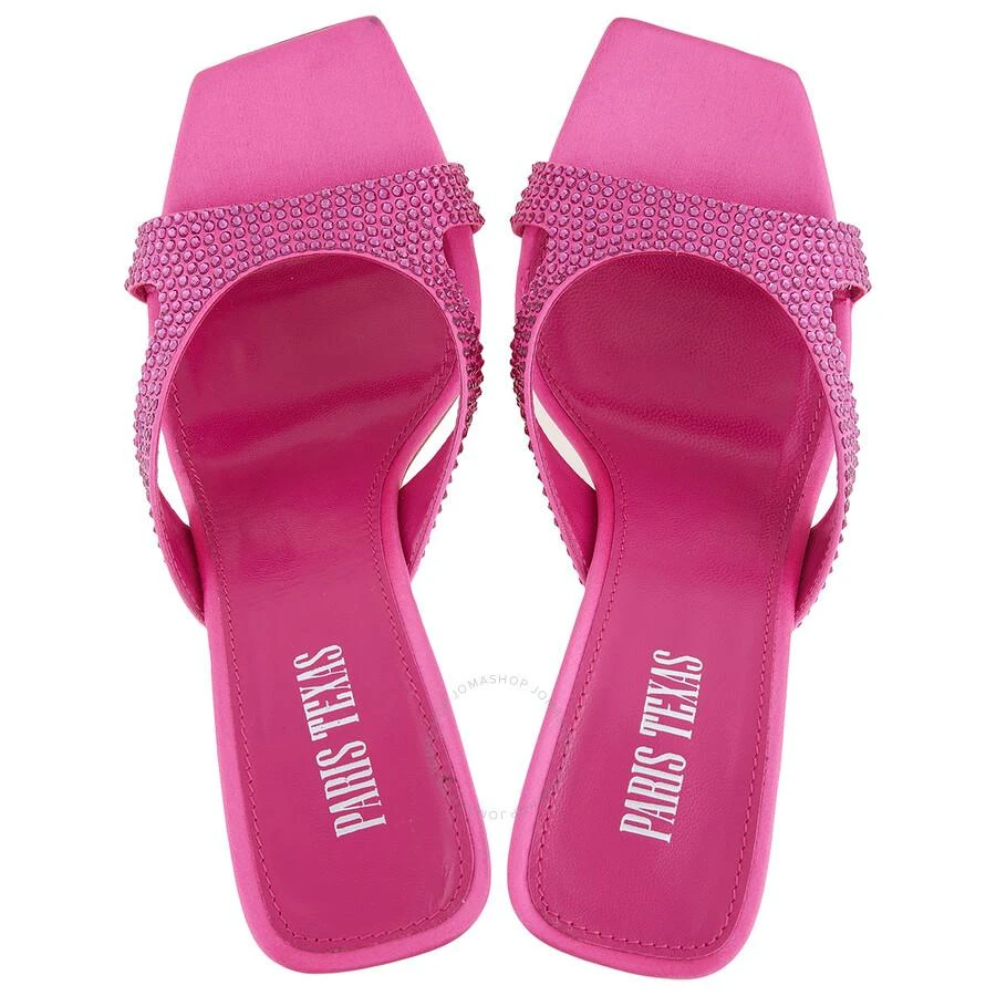 Paris Texas Ladies Pink Ruby Crystal-Embellished Kate Mules 3