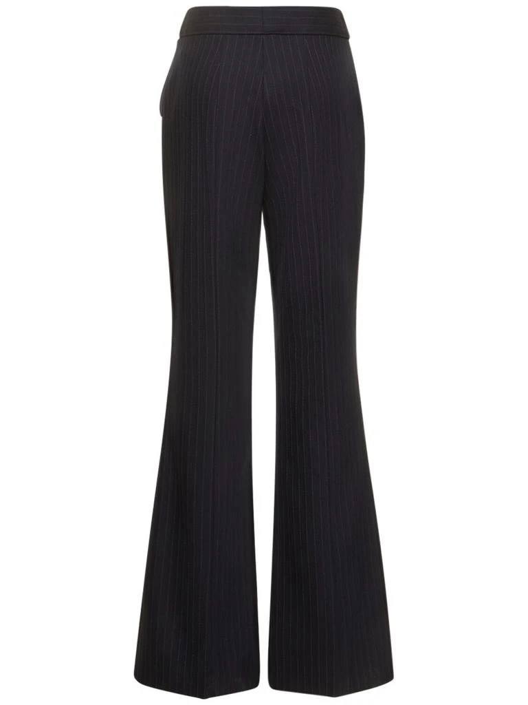 GALVAN Pinstripe Wool Blend Flared Pants 4