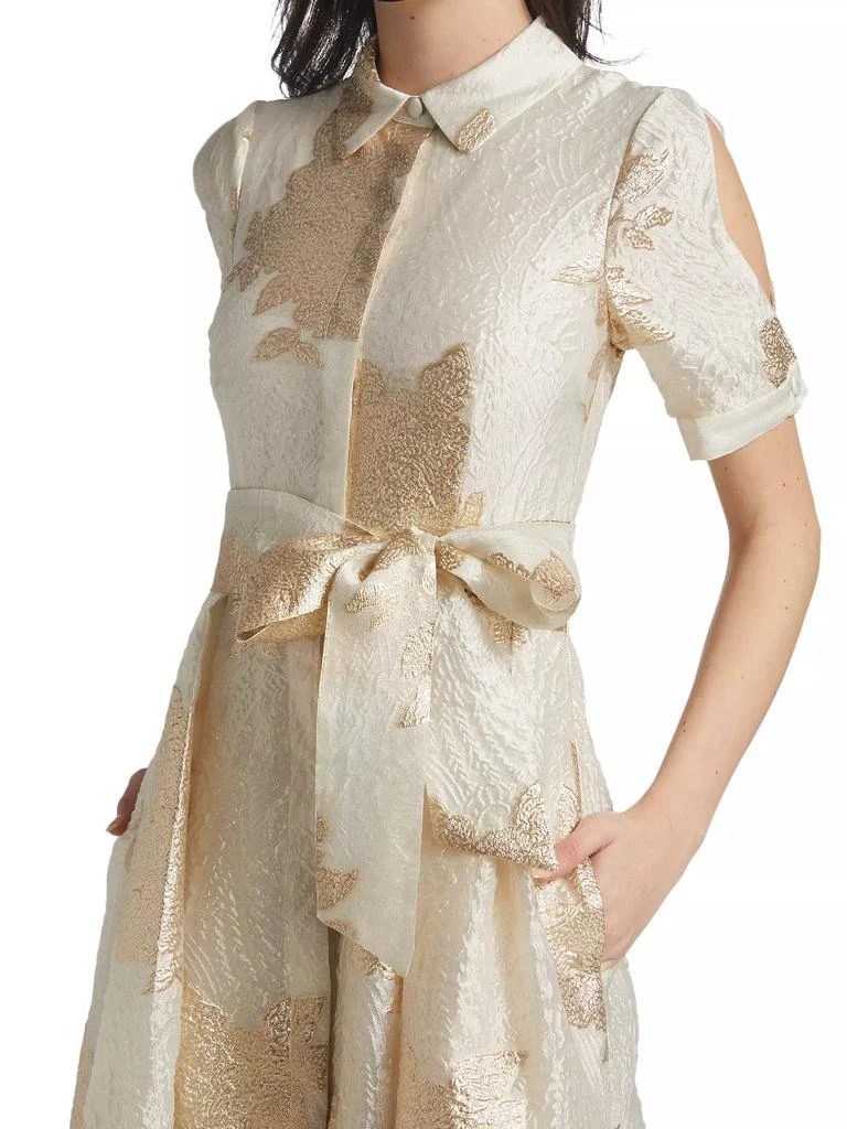 Teri Jon Brocade Organza Tie Waist Gown 6