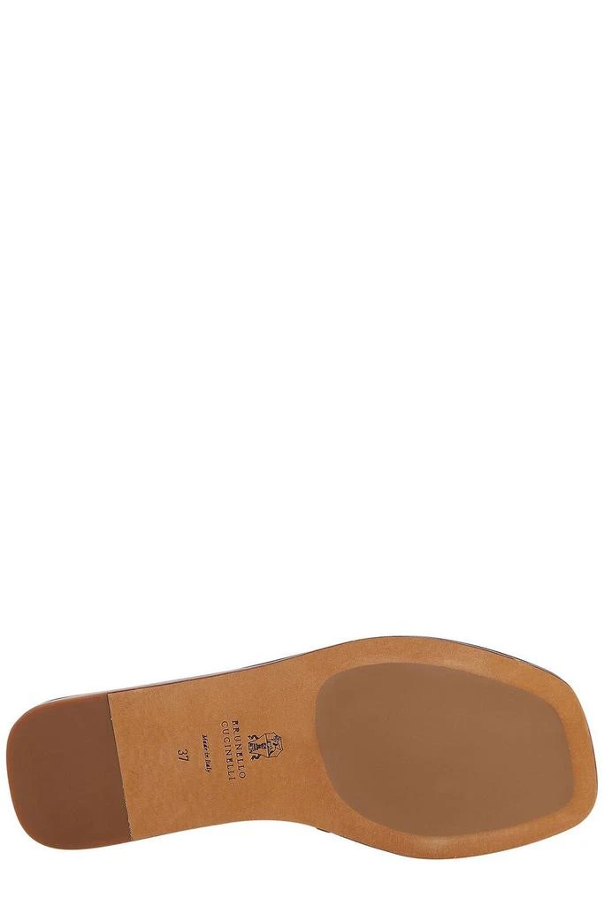 Brunello Cucinelli Brunello Cucinelli Square Toe Slip-On Slides 4