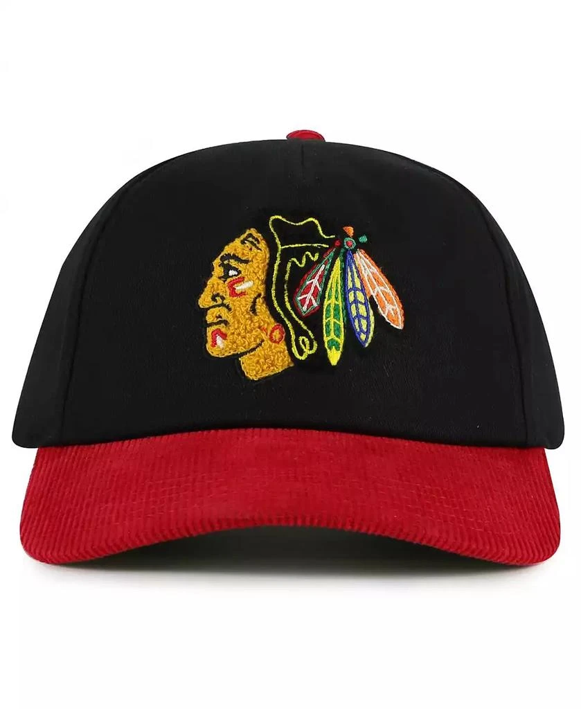 American Needle Men's Black/Red Chicago Blackhawks Burnett Adjustable Hat 1