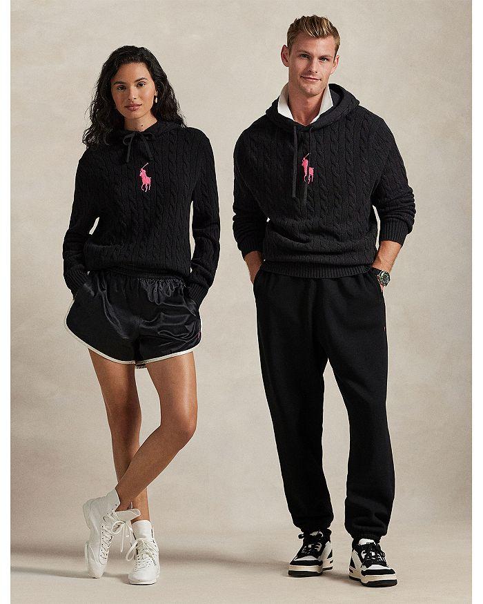 Ralph Lauren Unisex Pink Pony Cable Knit Hoodie
