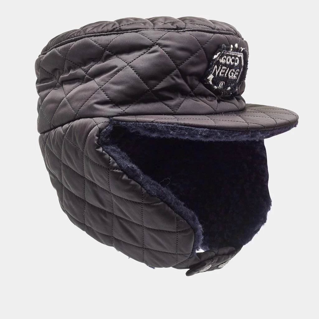 Chanel Chanel Black Quilted Coco Neige Trapper Hat M 1