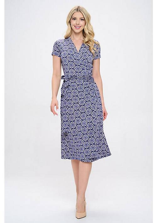 Renee C. C. Short Sleeve Wrap Dress