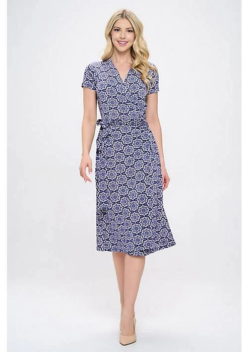 Renee C. C. Short Sleeve Wrap Dress 1