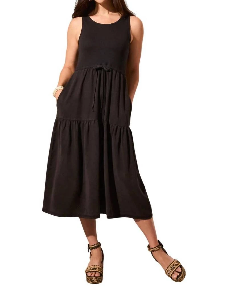 knee length dresses for ladies Tribal Ray of Color Short Sleeve Midi Dress – Samuel & Co main image 0