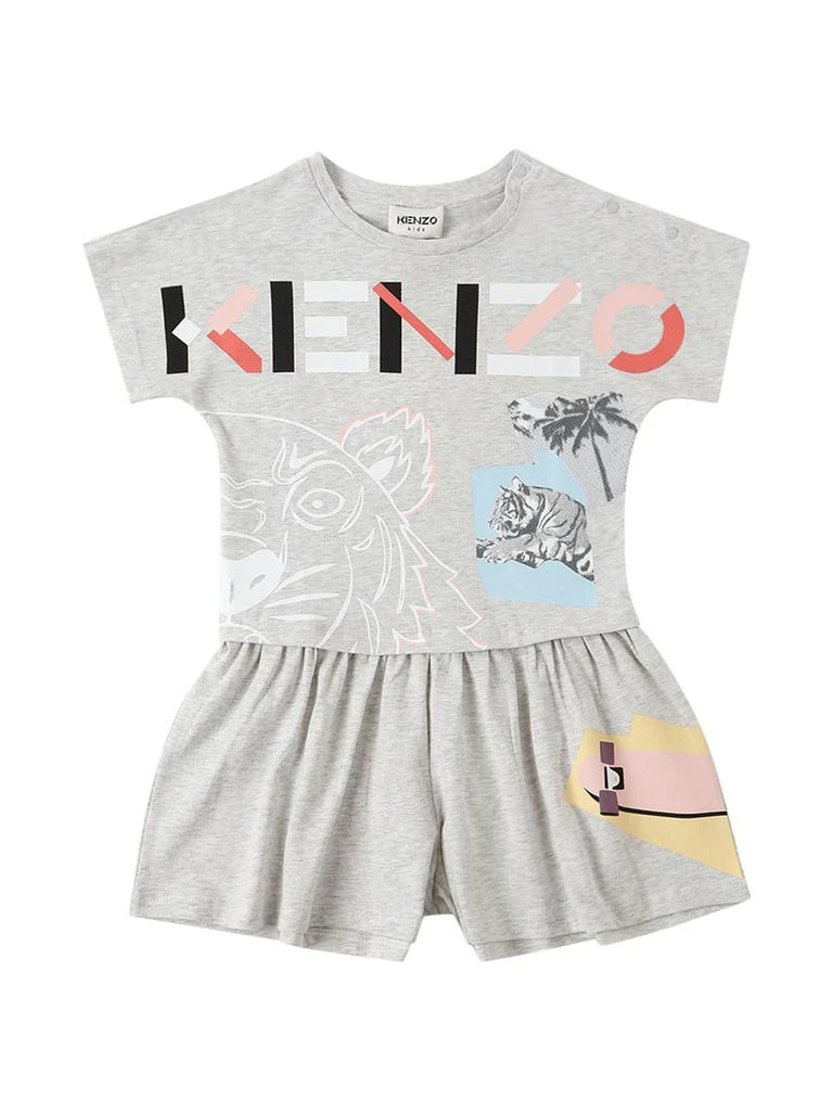 Kenzo Printed Cotton Jersey Playsuit 1
