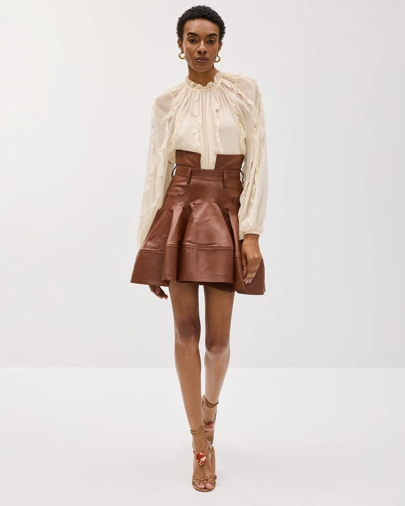 Zimmermann Hypnotic Leather Mini Skirt 5