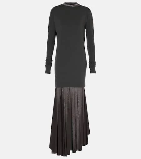 long jersey evening dresses Glitter Jersey Mermaid V Neck Prom Dresses With Slit, Long Formal Dress,  MP1018