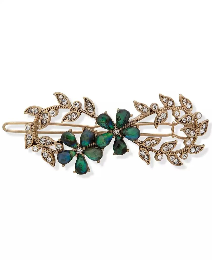 lonna & lilly Gold-Tone Crystal & Stone Flower Sprig Hair Barrette 1