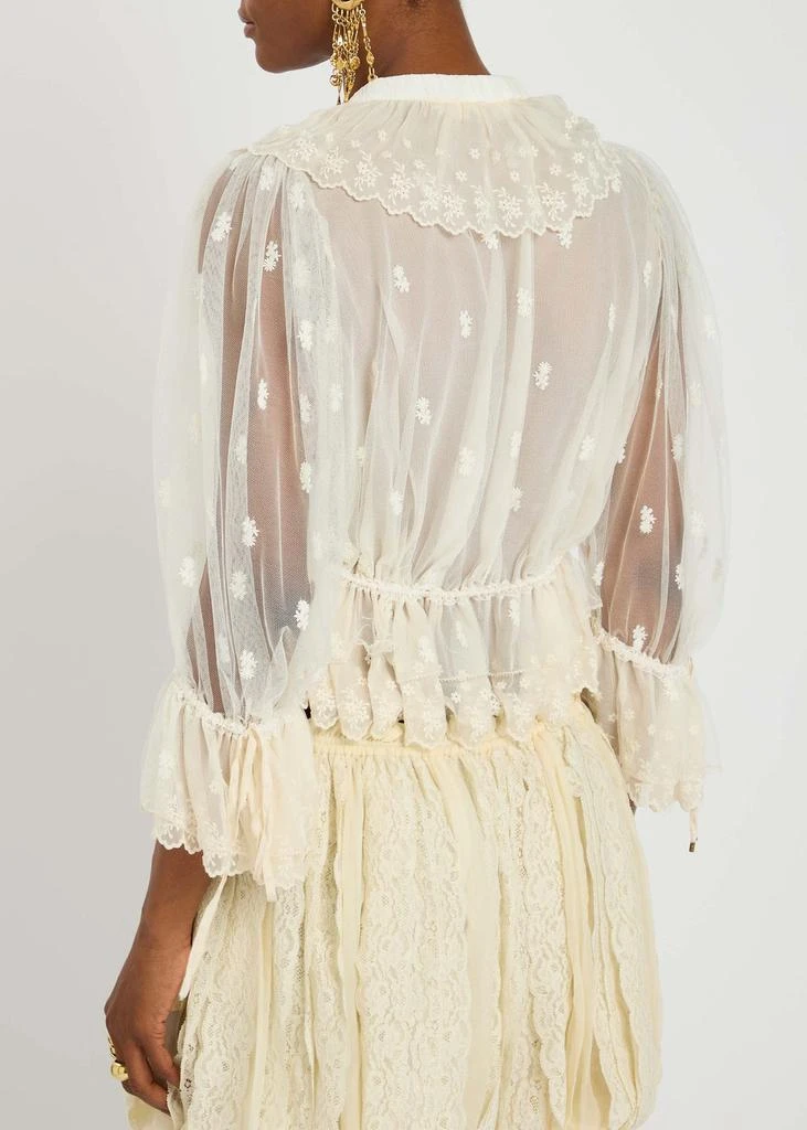 Chloé Ruffled tulle cropped blouse 3