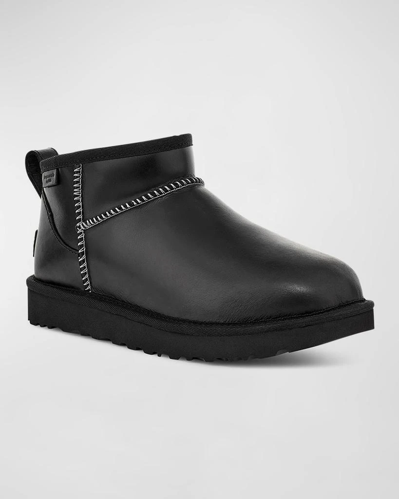 UGG Classic Ultra Mini Leather Cozy Ankle Boots 2