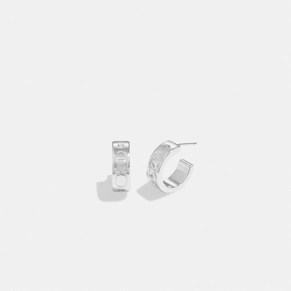 Coach Signature Huggie Earrings 1