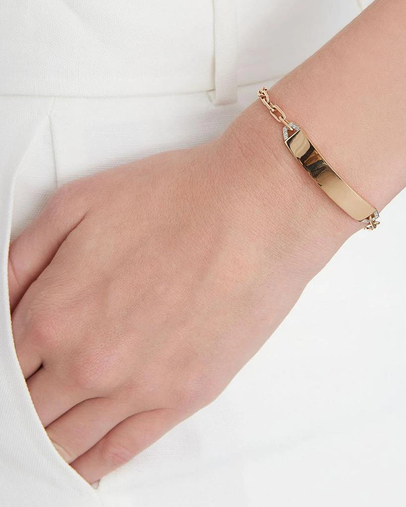 Walters Faith 18K Rose Gold Carrington Diamond Edge ID Bracelet 2