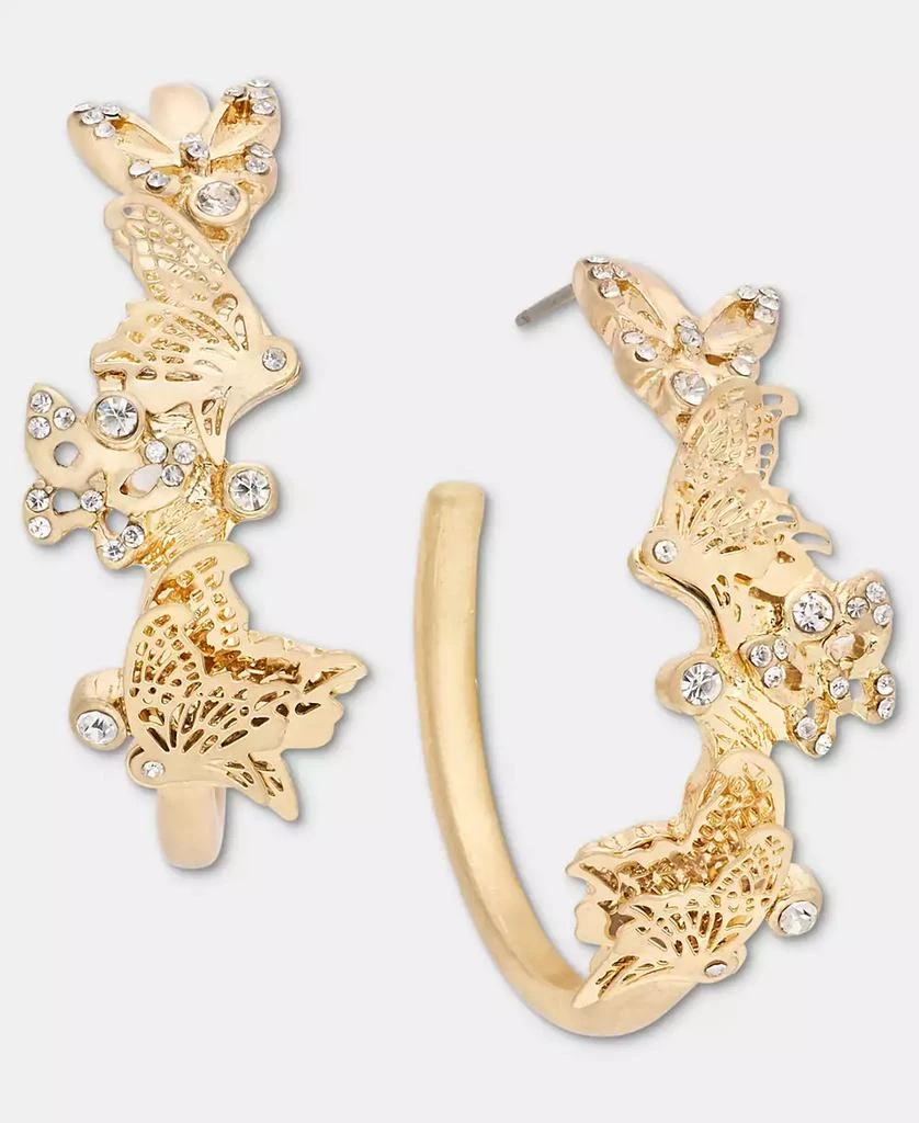 Lonna
Lilly Gold-Tone Butterfly Pavé Medium Hoop Earrings, 1.5"