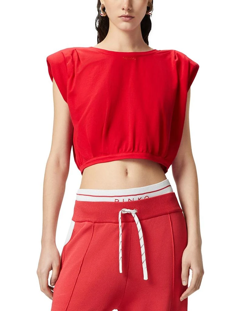PINKO Maracaibo Maglia Extended Shoulder Crop Top 1