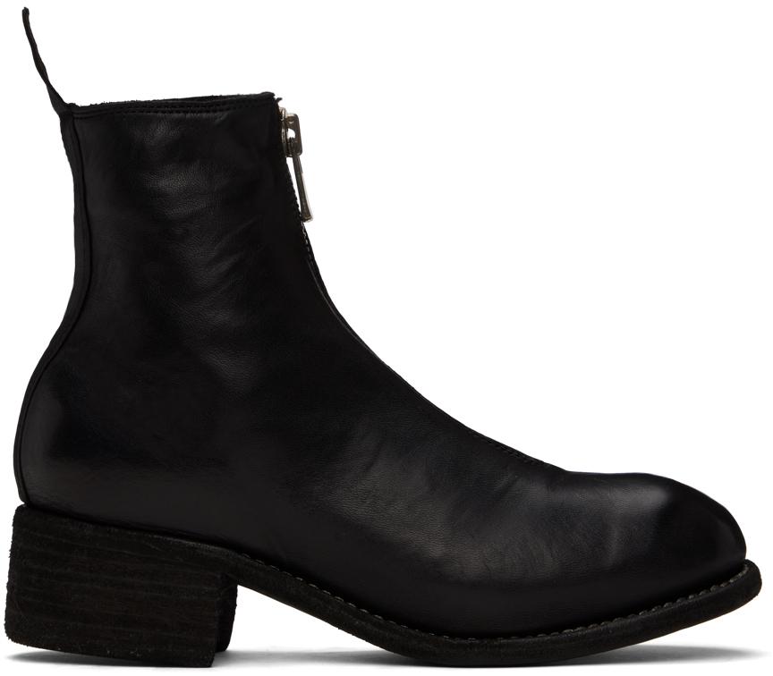 Guidi GUIDI GR07FZI Double Zip Metal Heel Boots （Black