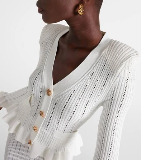 Self Portrait Pointelle peplum midi dress - Dresses & Skirts - Free  Shipping - BeyondStyle