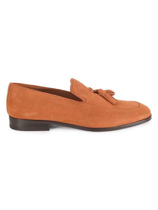 Mezlan Apron Toe Suede Tassel Loafers