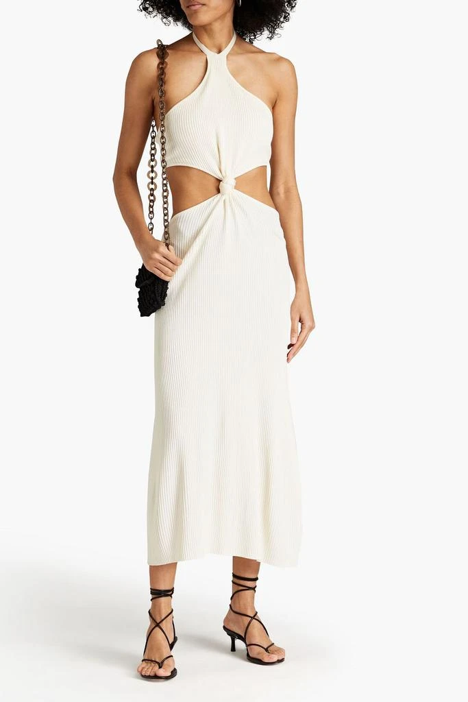 Cult Gaia Cameron cutout ribbed-knit halterneck midi dress 2