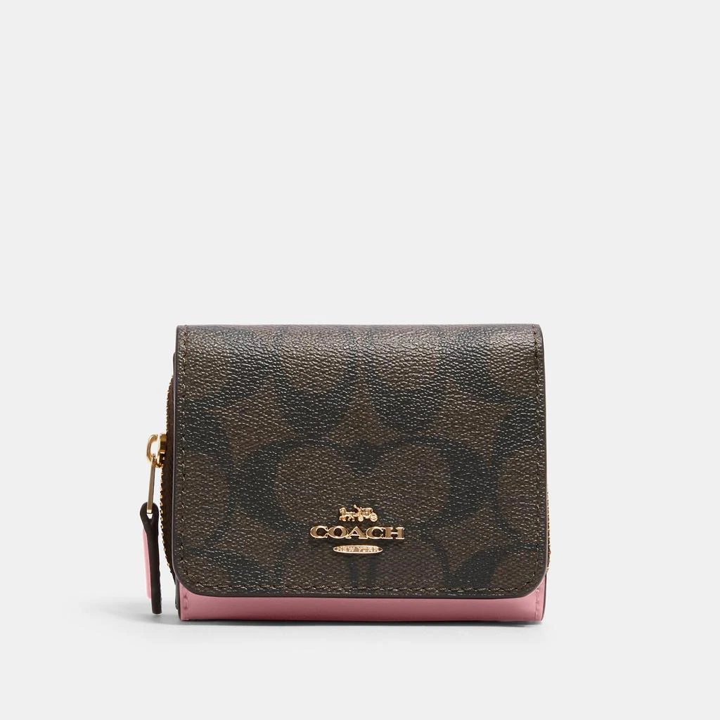 Coach Coach Outlet Small Trifold Wallet In Signature Canvas 4
