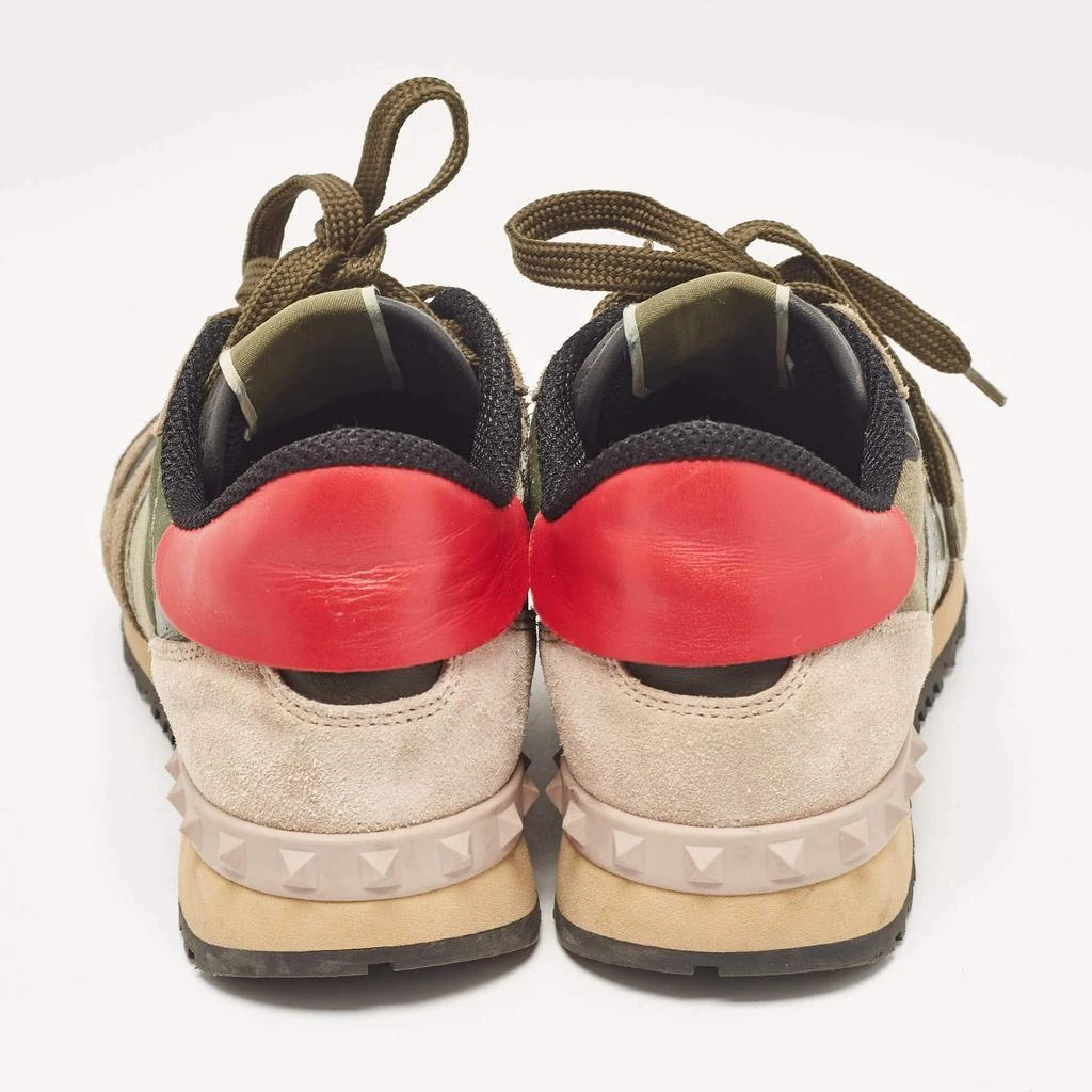Valentino Valentino Multicolor Camouflage Print Canvas and Leather Rockrunner Sneakers Size 37 5
