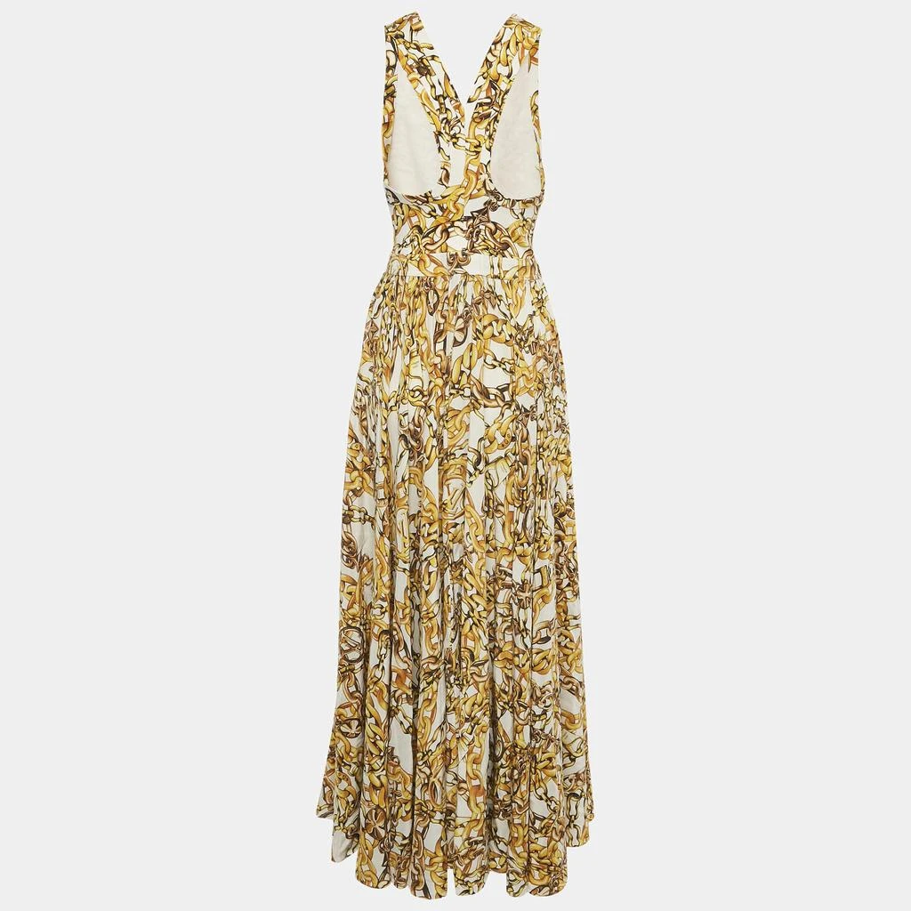 Louis Vuitton Louis Vuitton Yellow Chain Print Silk Blend Sleeveless Maxi Dress S 2
