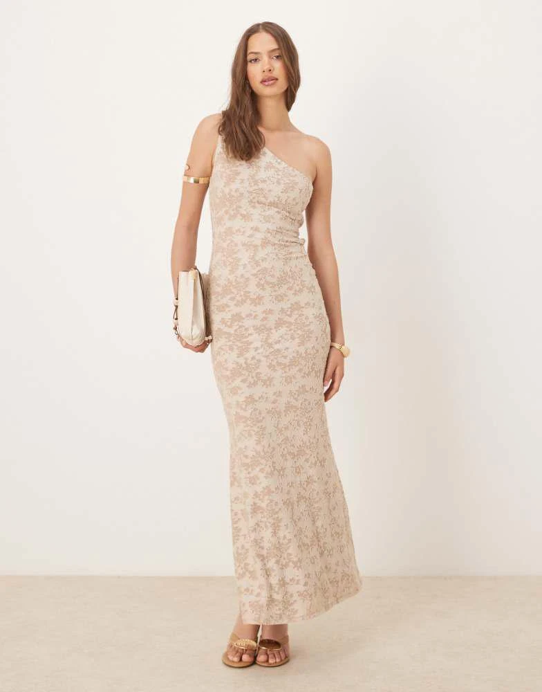 asos one shoulder maxi dress ASOS DESIGN one shoulder premium draped maxi dress with train detail in  deep purple