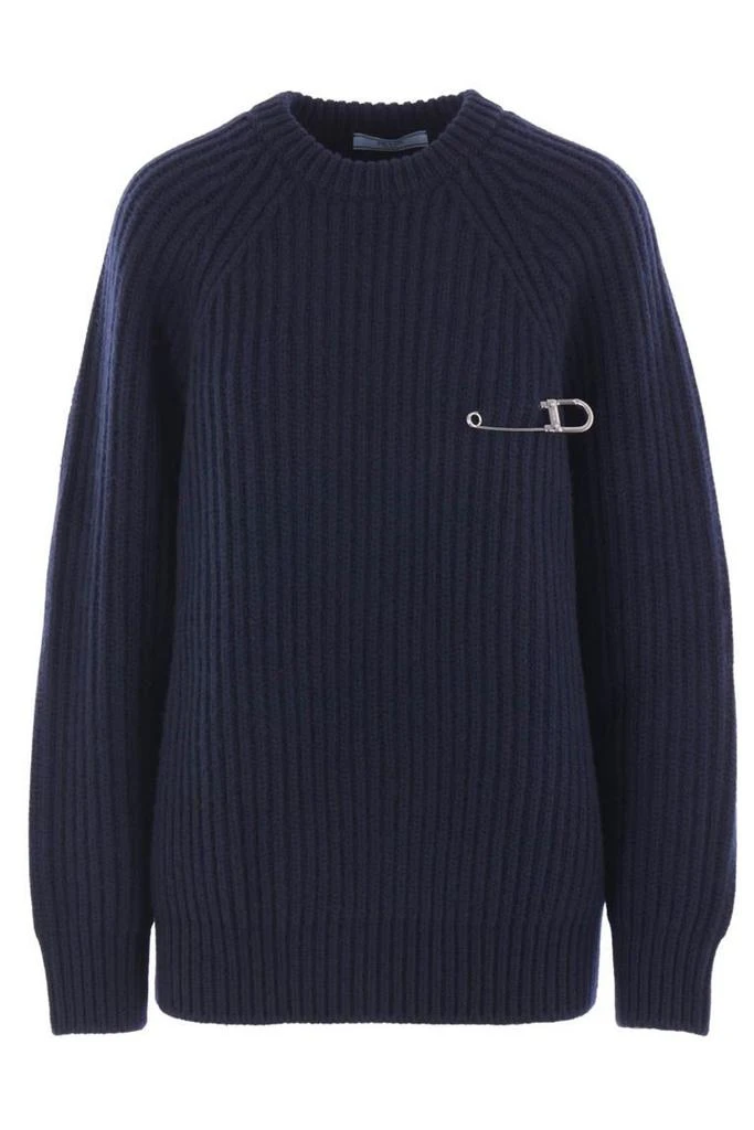 Prada Prada Pin-Detailed Crewneck Jumper 1