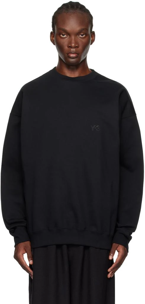 Y-3 Black Bonded-Logo Sweatshirt 1