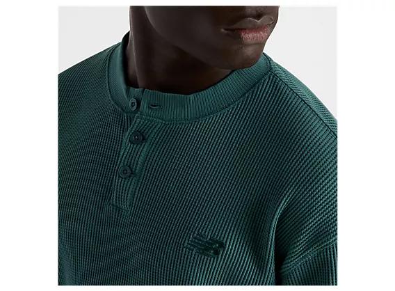 New Balance Waffle Knit Long Sleeve Henley