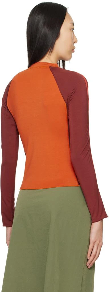 Miaou Red & Burgundy Madeline Long Sleeve T-Shirt 3