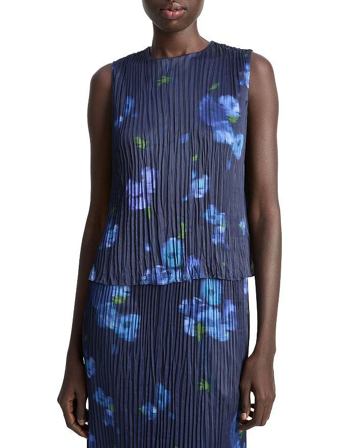 Vince Poppy Blur Crushed Satin Top