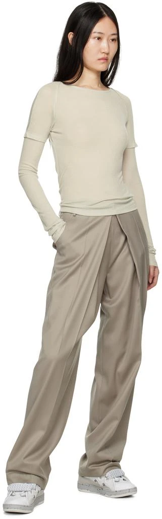 Low Classic Taupe Pleated Trousers 4