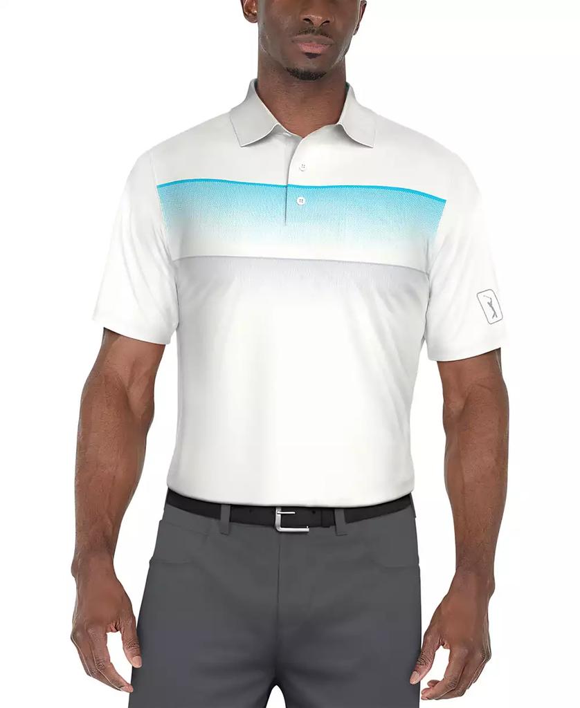 PGA TOUR Men's Gradient Stripe Printed Golf Polo Shirt
