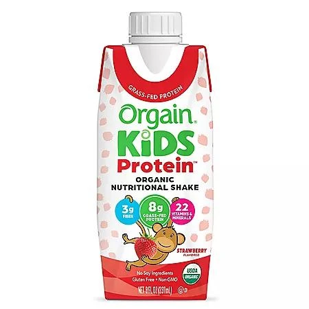 Orgain Orgain Kids 8g Protein Organic Nutrition Shake, Strawberry 8 fl. oz., 18 pk. 3