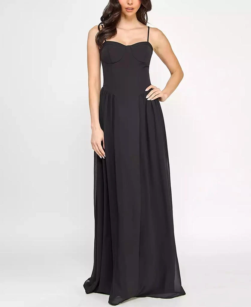 SENI & CADE Juniors' Sweetheart-Neck Sleeveless Gown 3