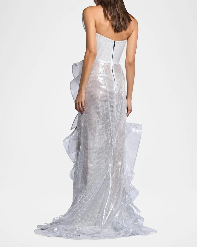 Maticevski Refraction Strapless Ruffle Sequin Trumpet Gown 3