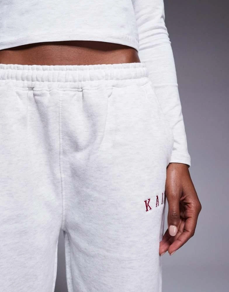 Shop Kaiia embroidered logo wide leg joggers co-ord in light grey