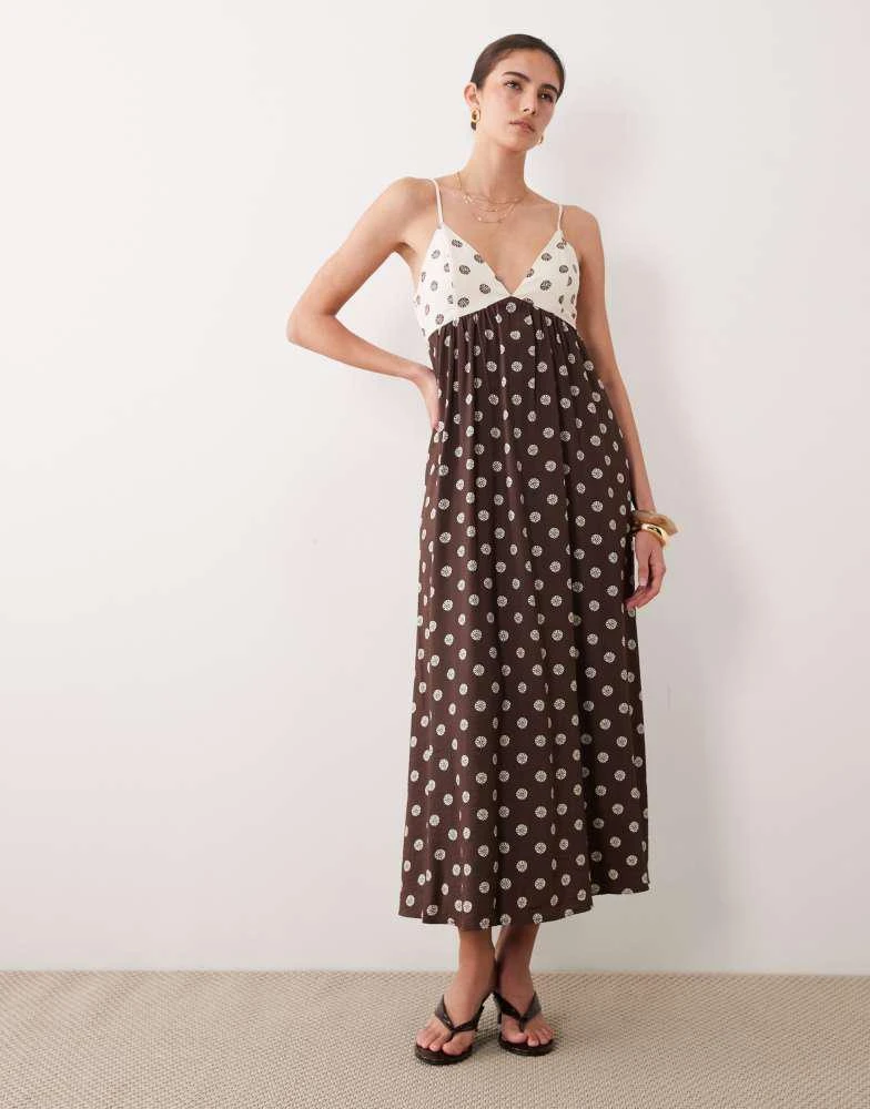princess polly baby blue dress Reiss Gathered Polka-Dot Georgette Mini Dress in Black main image 1