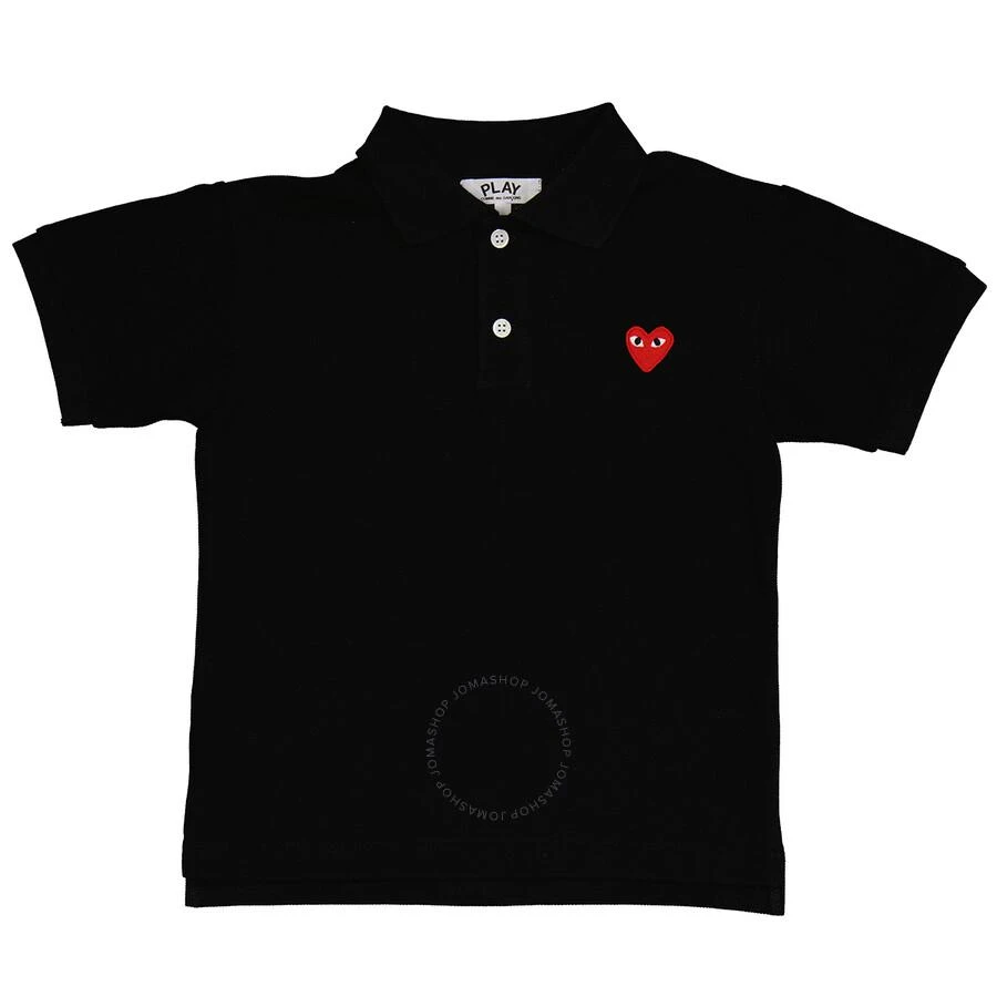 Comme Des Garcons Kids Short Sleeve Embroidered Heart Polo Shirt 1