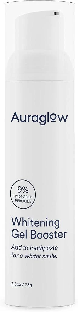 AuraGlow Auraglow Whitening Toothpaste Booster, Add to Toothpaste to Whiten, 9% Hydrogen Peroxide Teeth Whitening Gel Toothpaste, 350+ Whitening Treatments, 6-Month Supply, 2.6oz