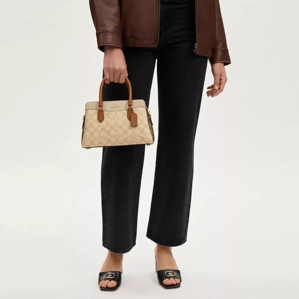 Coach Mini Darcie Carryall Bag In Blocked Signature Canvas 3