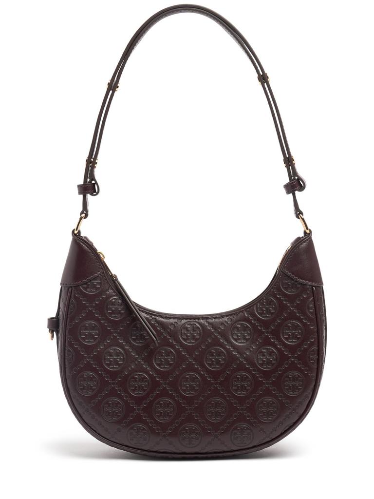 Tory Burch T Monogram Leather Crescent Bag