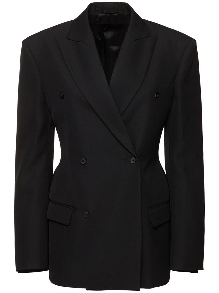 Carven Double Breast Grain De Poudre Blazer