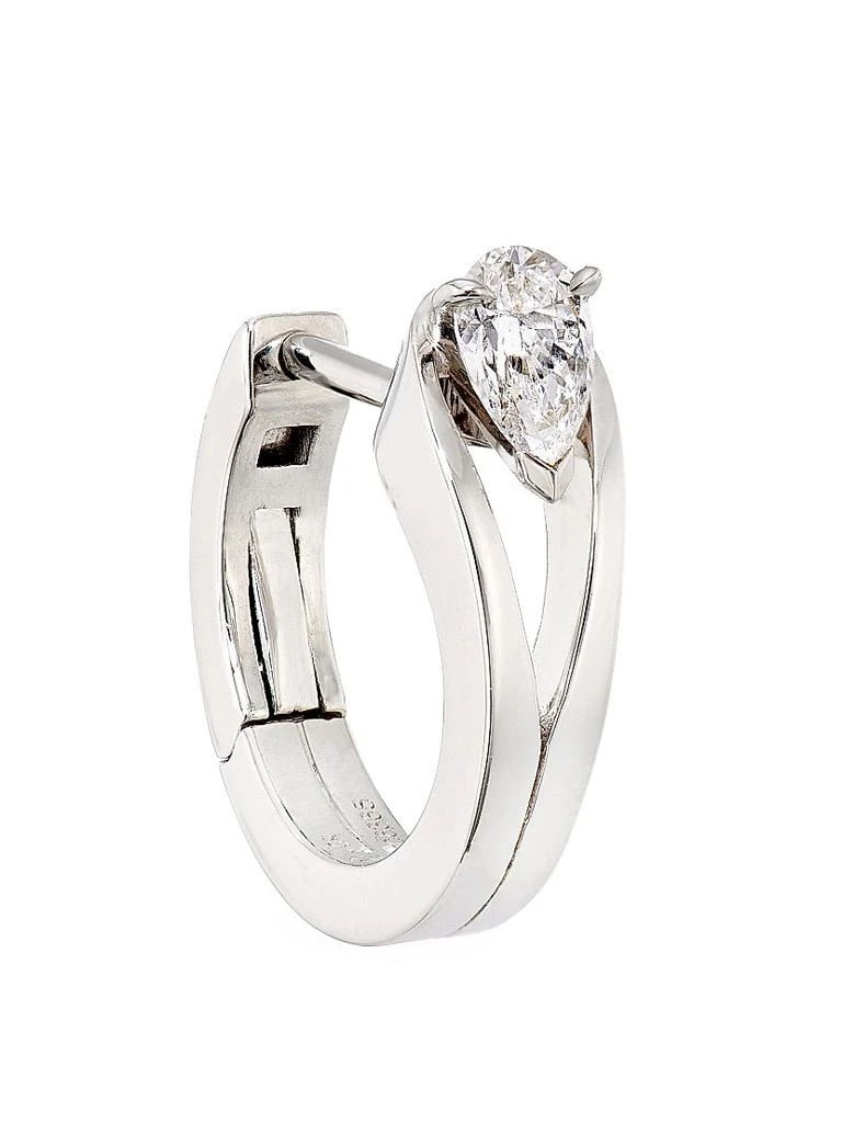 Repossi Serti Inversé 18K White Gold & Diamond Single Hoop Earring 1