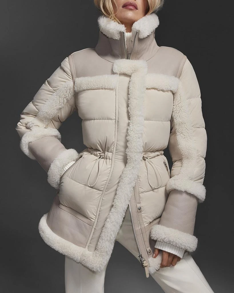 Mackage Lilibeth Mixed-Media Down Parka with Shearling and Leather 2