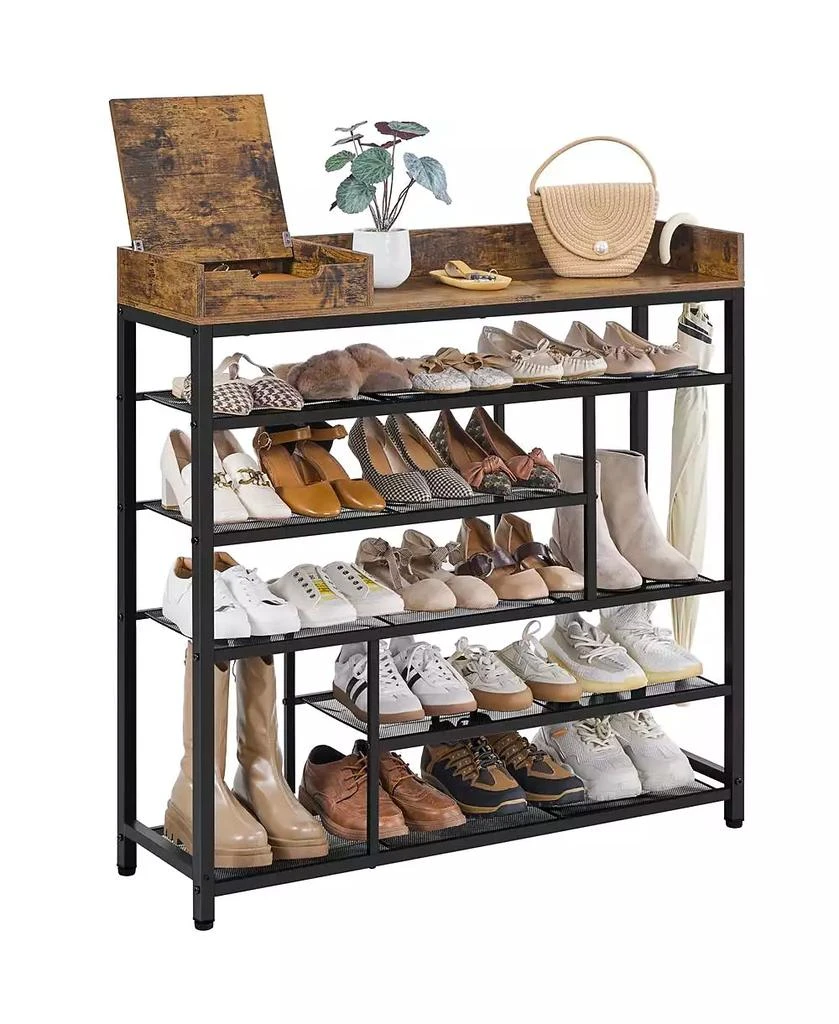Yaheetech Modern Industrial Free-Standing 6-Layer Shoe Rack with Drawer